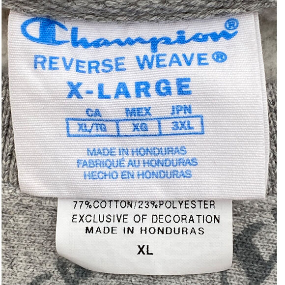 VTG Champion Reverse Weave Sweatshirt XL All Over Spellout Gray Crewneck Street - Picture 10 of 12